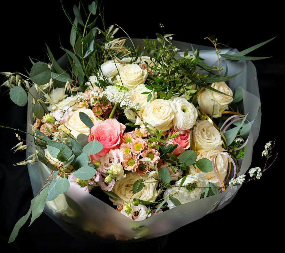 Beautiful assortment of bouquets and fresh cut flowers, showcasing a variety of vibrant colors and elegant arrangements