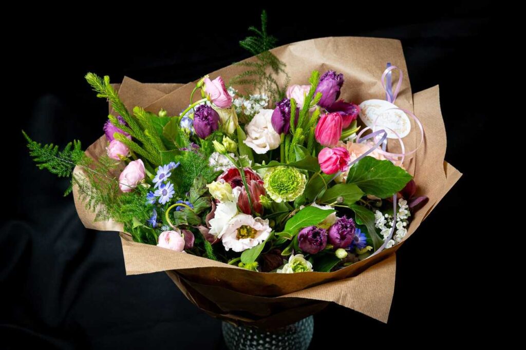 Colorful flower bouquet with spring flowers