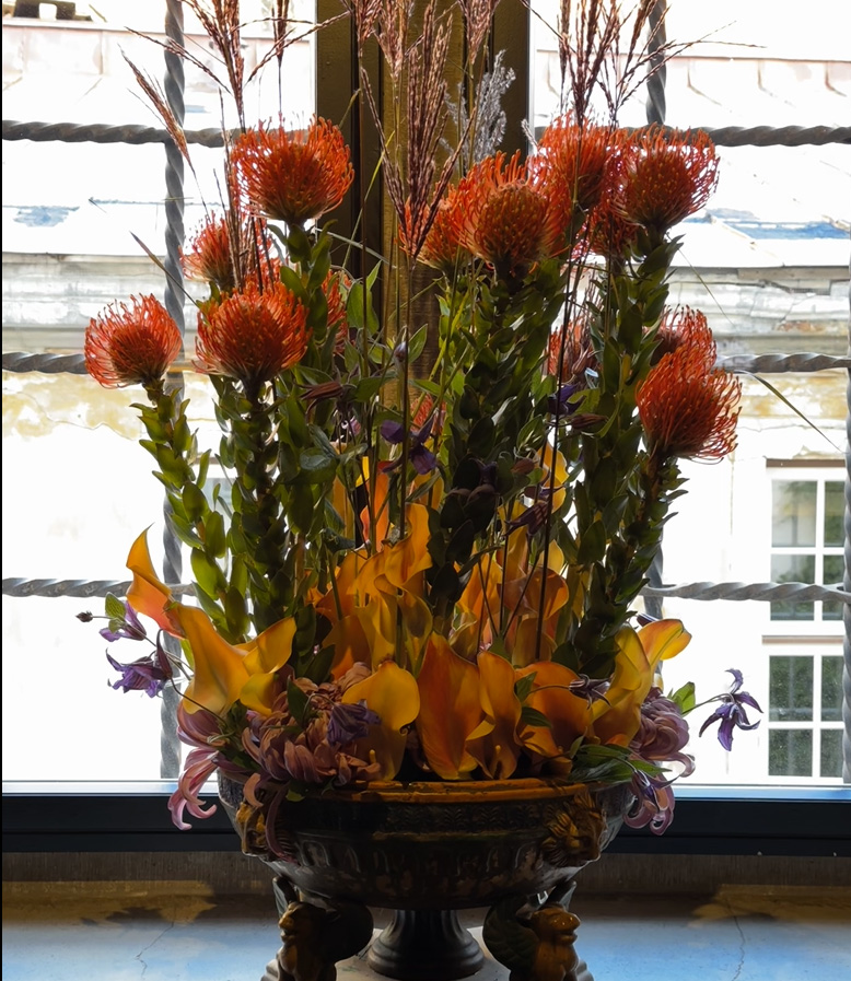 Exotic flower decoration in House of the Blackheads