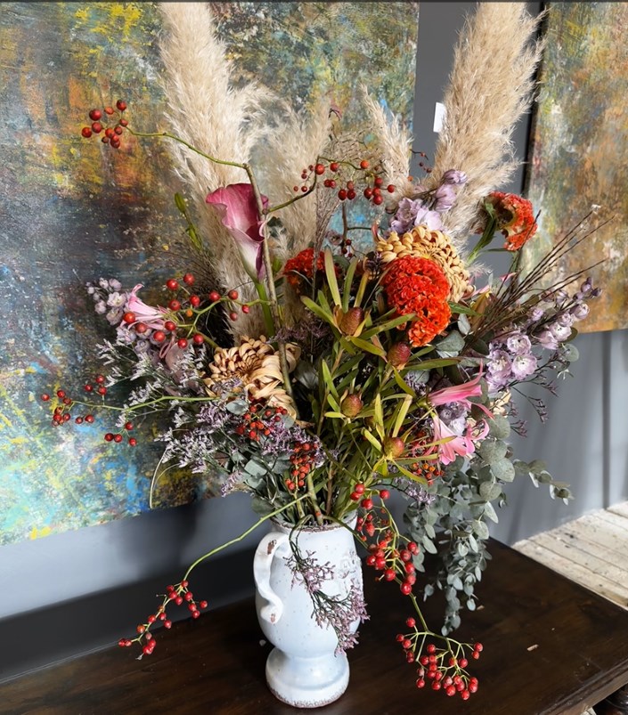 Autumn flowers in boho style